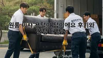 원룸 이사? 용달이 답이에요! 후기와 꿀팁 대방출!